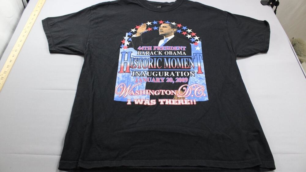 Barack Obama 2009 Inauguration T Shirt Mens XL Black 44th President I Was There